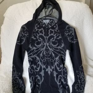 Athleta Half Zip Hoodie Long Sleeve Top Medium Runs small Black Gray